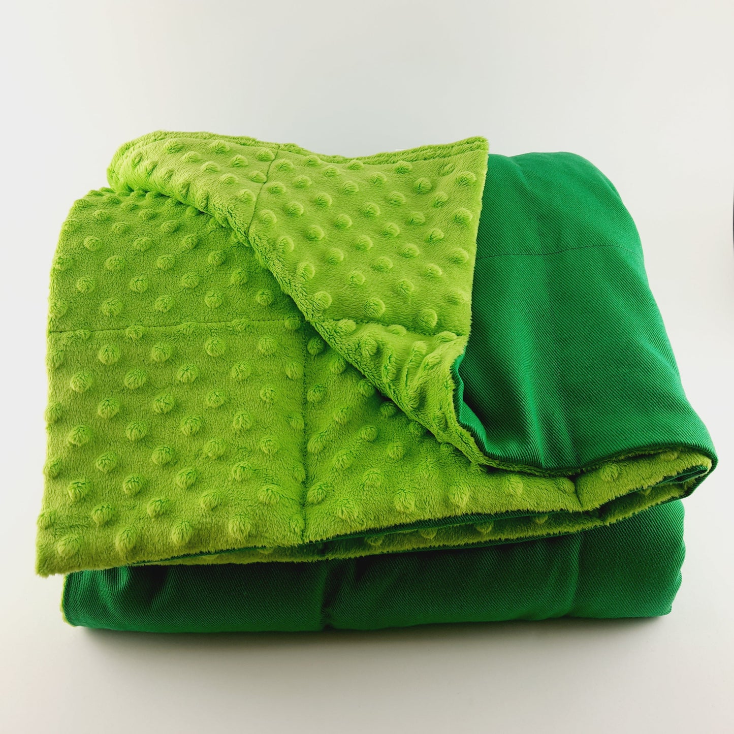60x80cm, Green Cotton & Green Plush Weighted Blanket, 1.5kg