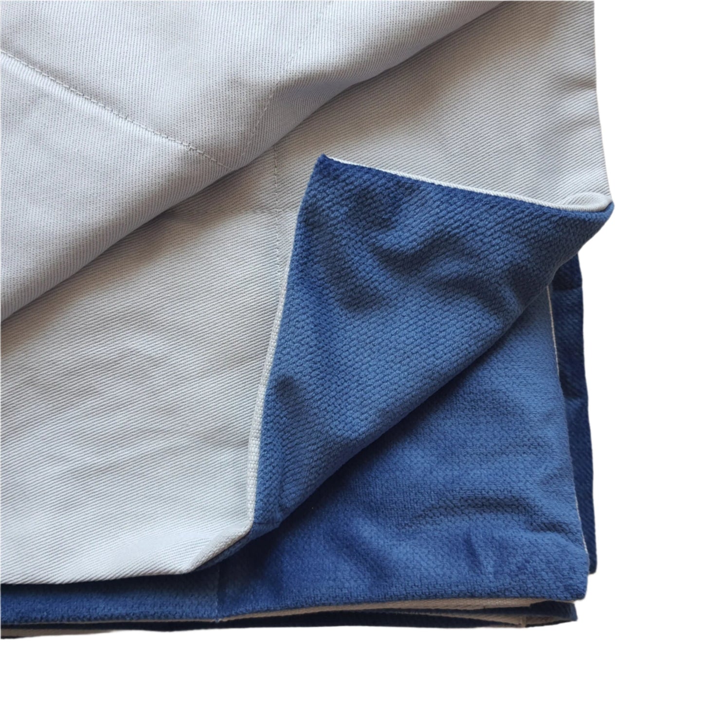 150x200cm, Grey Cotton & Navy Blue Velvet Weighted Blanket, 8kg