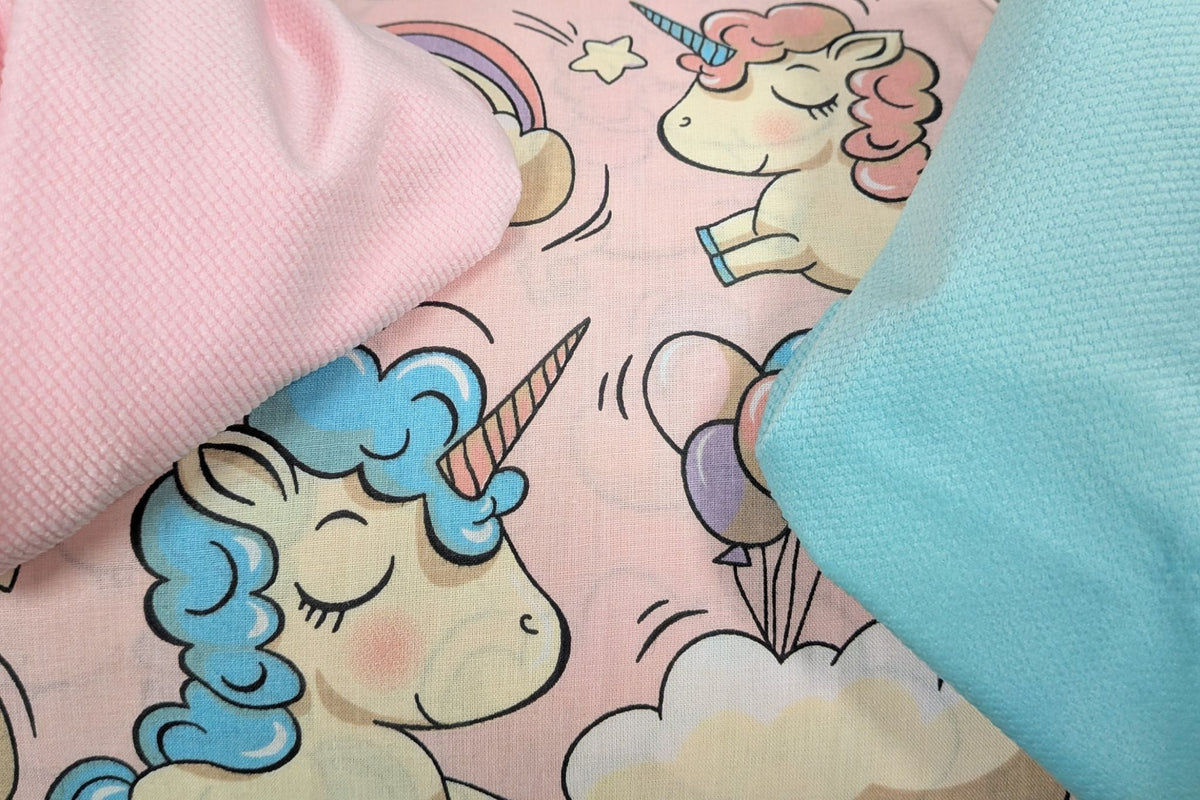 cute unicorns pattern cotton with velvet