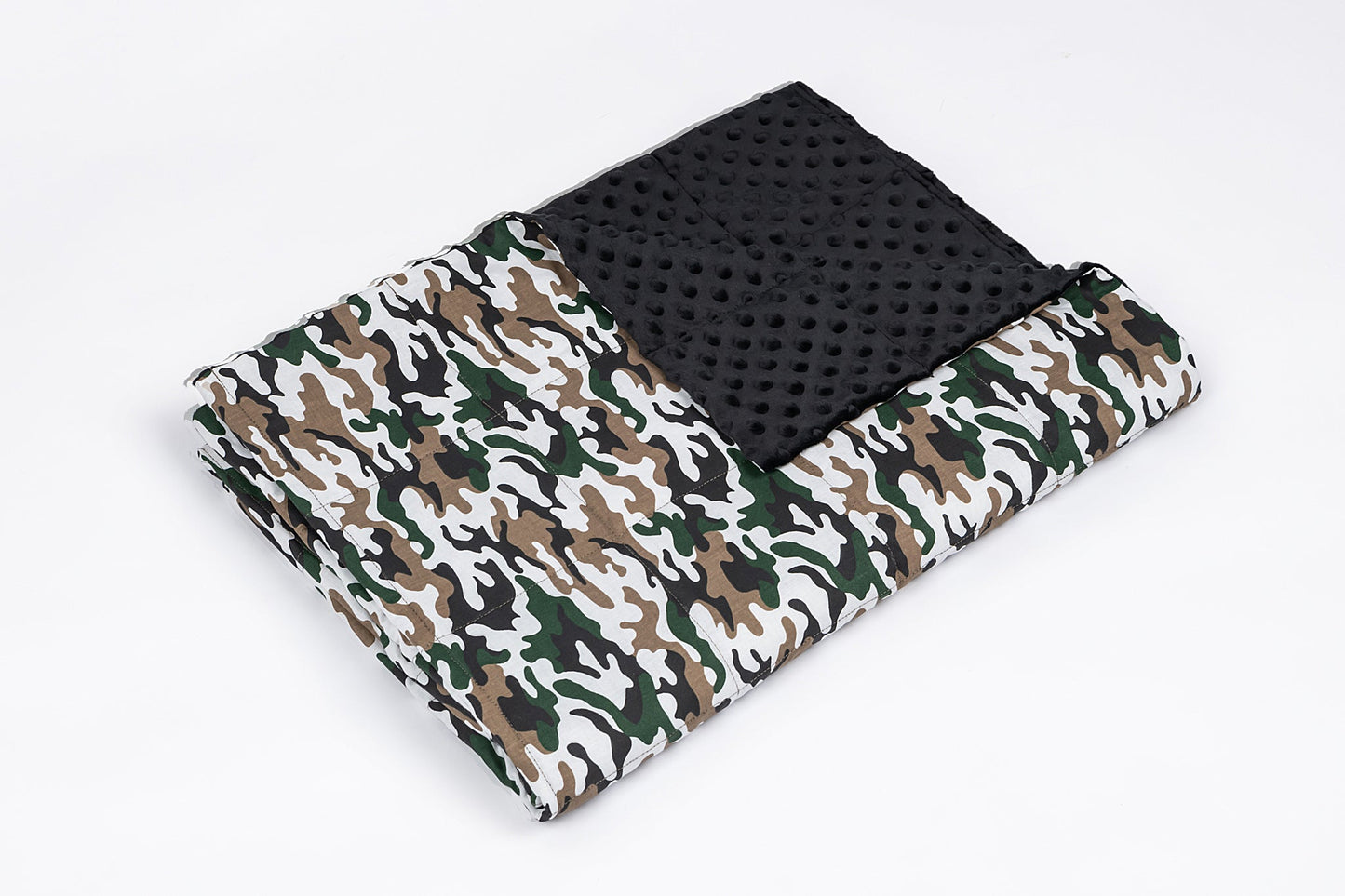 MILITARY CAMOUFLAGE MINKY WEIGHTED BLANKET