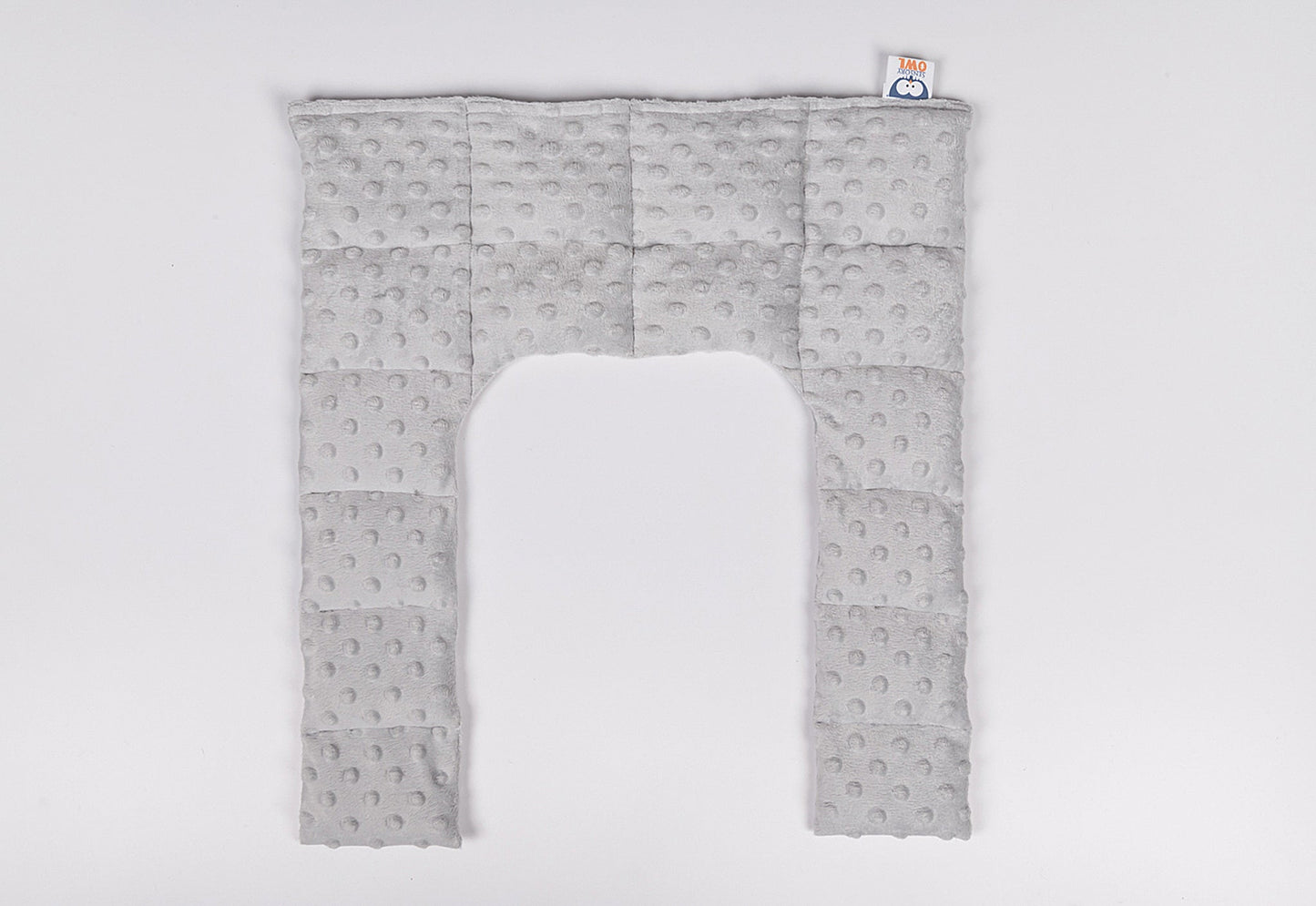 long minky weighted collar  in light grey shade made by sensory owl