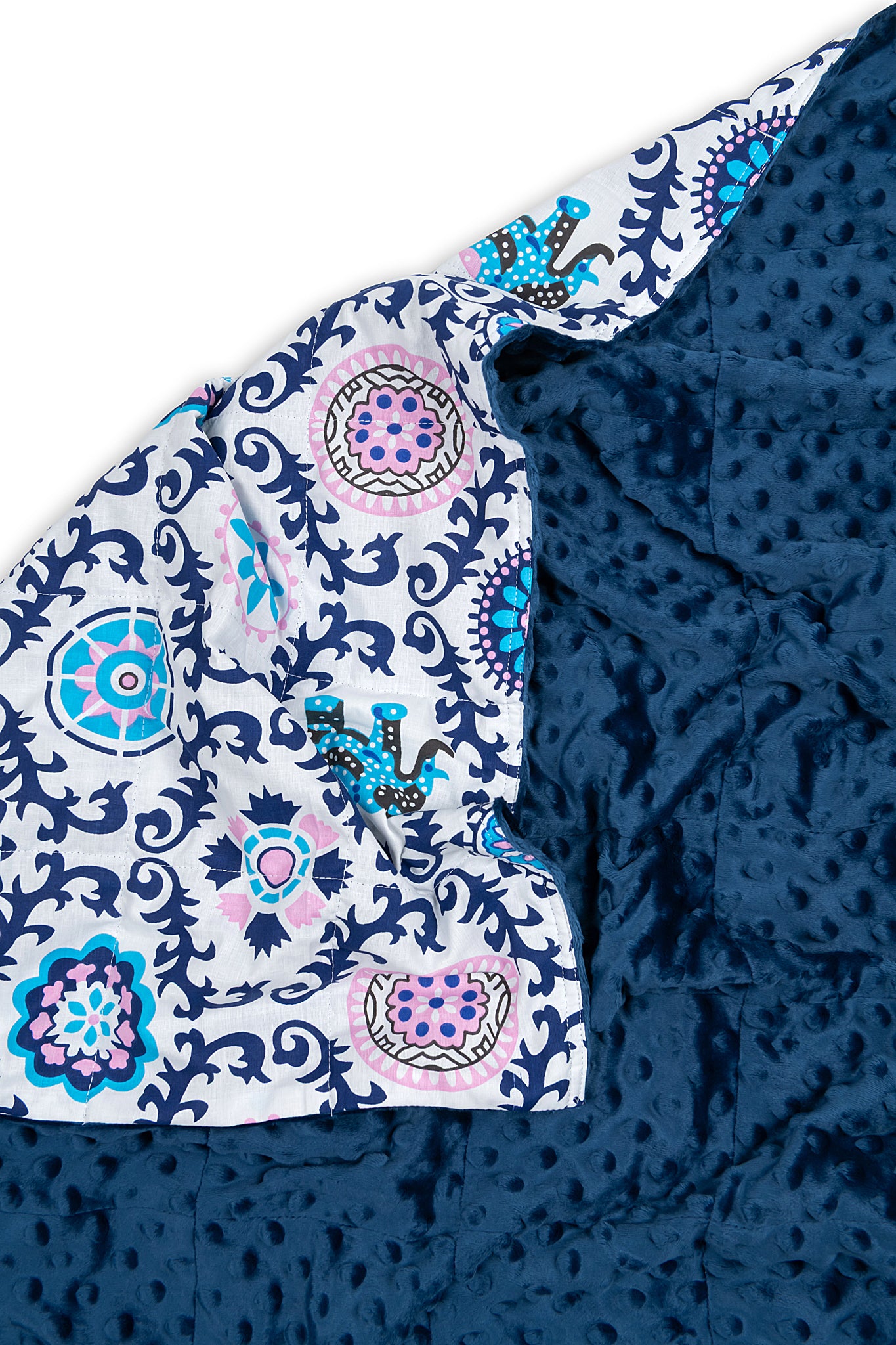 MANDALA WEIGHTED BLANKET navy backing side