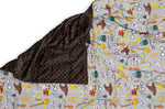 weighted blanket with school of magic harry potter style print