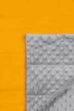 Load image into Gallery viewer, Yellow Cotton &amp; Grey Minky Blanket
