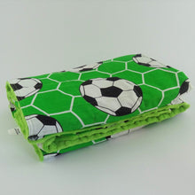 Load image into Gallery viewer, 100x150cm, Football &amp; Green Minky Weighted Blanket, 4kg