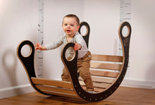 Load image into Gallery viewer, A child playing in good wood rocker colour black