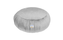 Load image into Gallery viewer, silver velvet zafu pillow | sensory owl