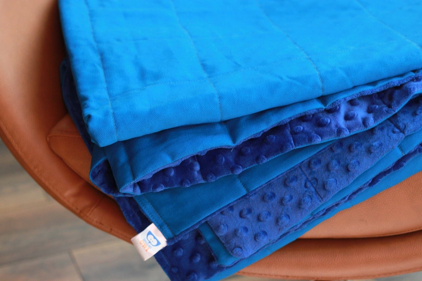 BLUE COTTON WEIGHTED BLANKET | SENSORY OWL