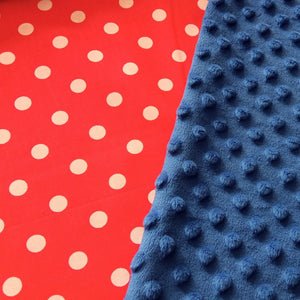 RED POLKA DOT MINKY WEIGHTED BLANKET