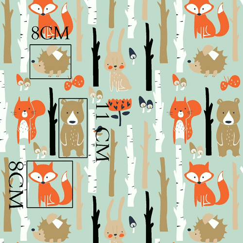 WOODLAND ANIMALS cotton print